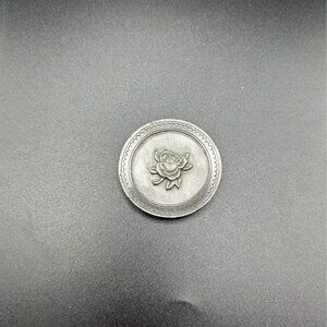 Miniature Collectors Plate Rare Pewter Fort 1982 Rose Raised